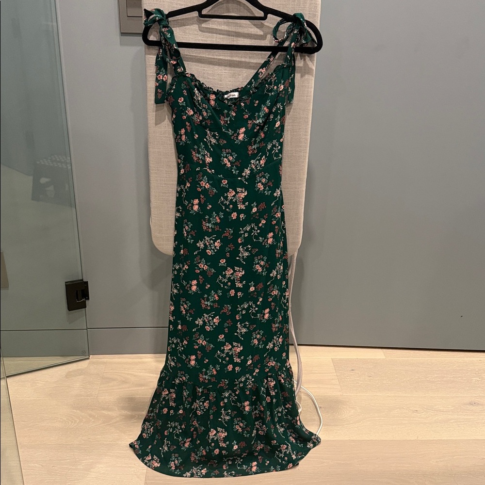Reformation Floral Green Midi Dress - Picture 4 of 6
